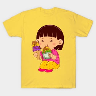 girl kids eating ice cream T-Shirt